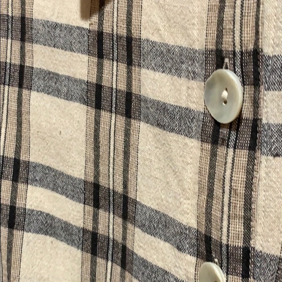 CASEY/MAX TIP TAN/BLK PLAID COT/LIN SZ XL POCKETS - Picture 3 of 6